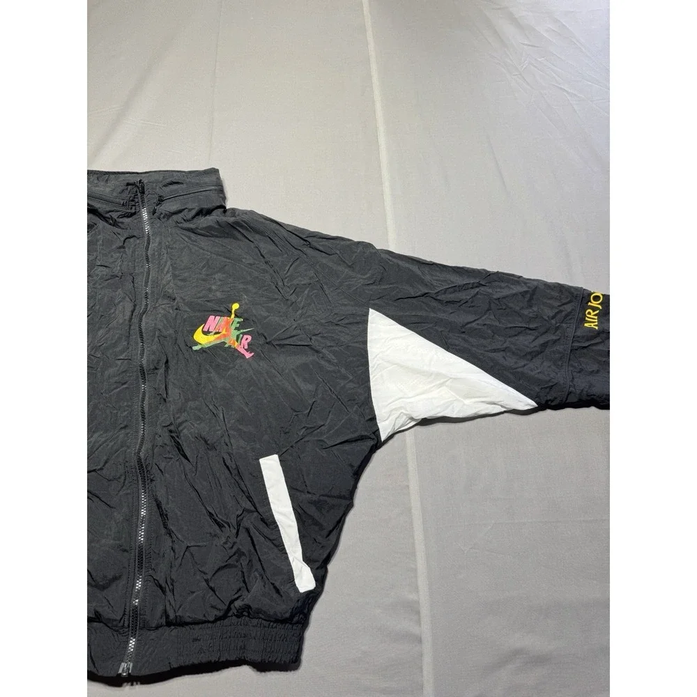 Vtg Nike Air Jordan Jumpman Full Zip‎ Windbreaker Lg Classics Black CV7418-010